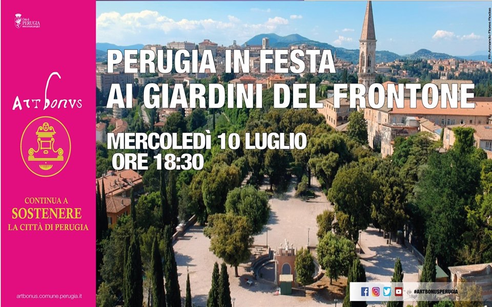locandina perugia in festa ai giardini del frontone 2019