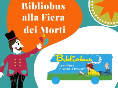 locandina bibliobus in fiera a perugia