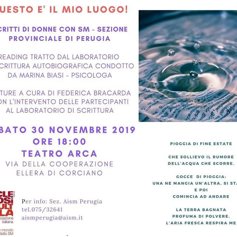 Corciano, le malate di sclerosi multipla si raccontano al teatro Arca