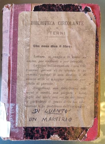 Biblioteca Circolante messaggio al lettore