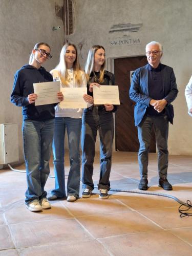 Ludovica Bordini, Martina Bocchini, Giulia Cenci, Premio Dante Ciliani 2025, con Luca Benedetti e Piuetro Del Re